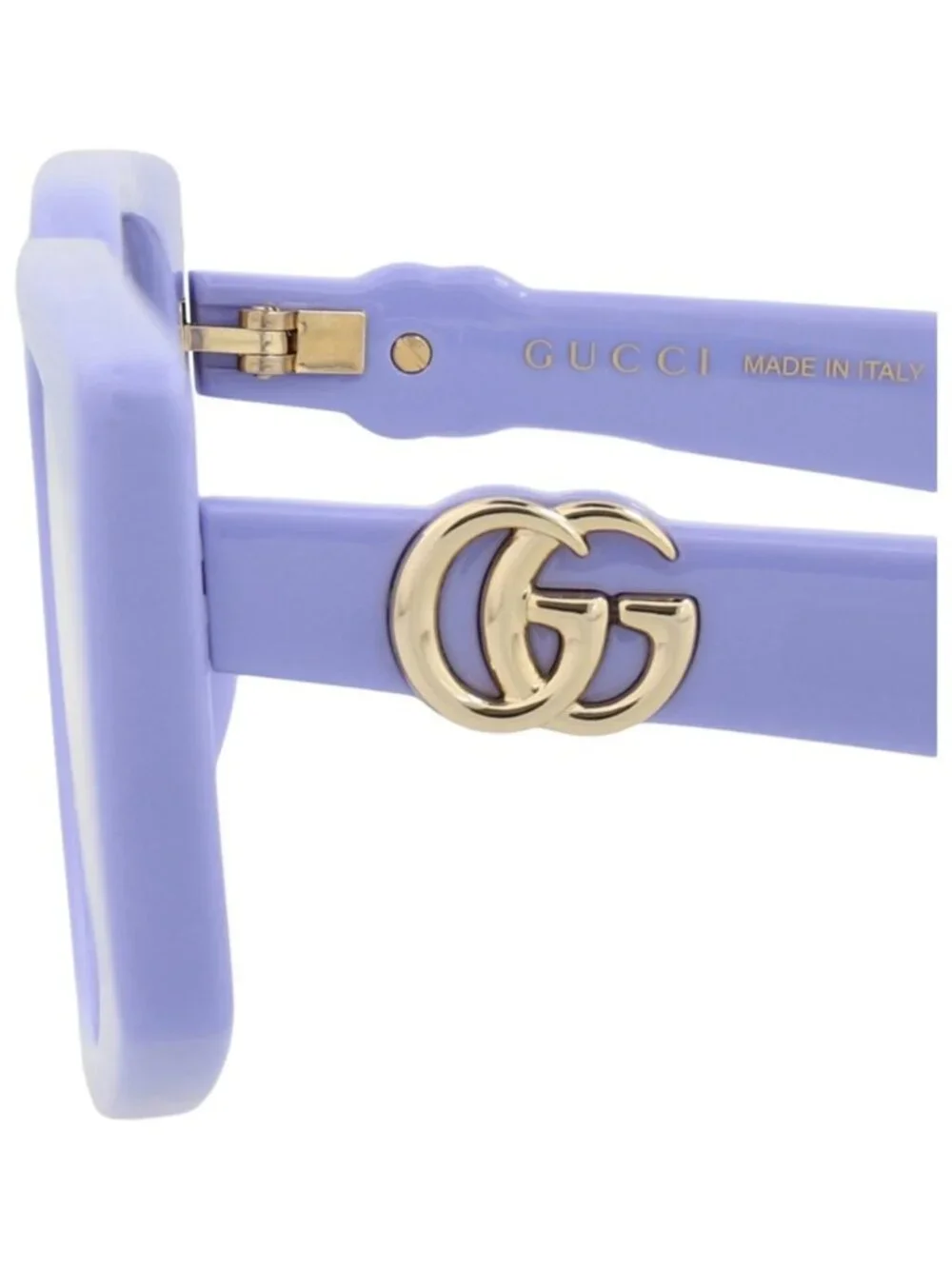 New Gucci Women's Sunglasses Square Rectangle Injection Frame Violet Violet